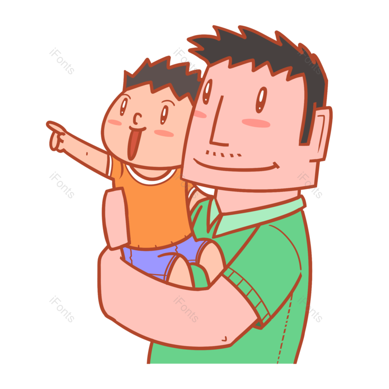 卡通图片,父亲节元素,卡通表情包PNG,光斑免抠素材